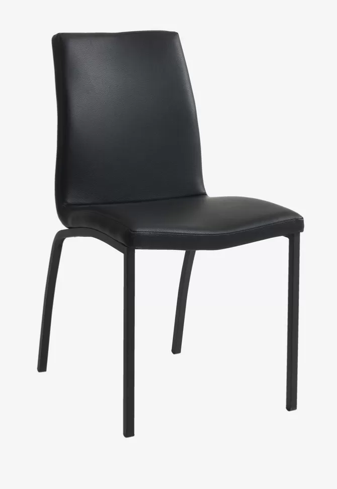 Flash Sale Spisebordsstol sort kunstlæder Spisebordsstole