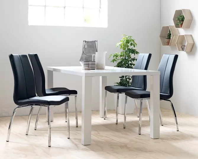 Clearance Spisebordsstol sort kunstlæder/krom Spisebordsstole