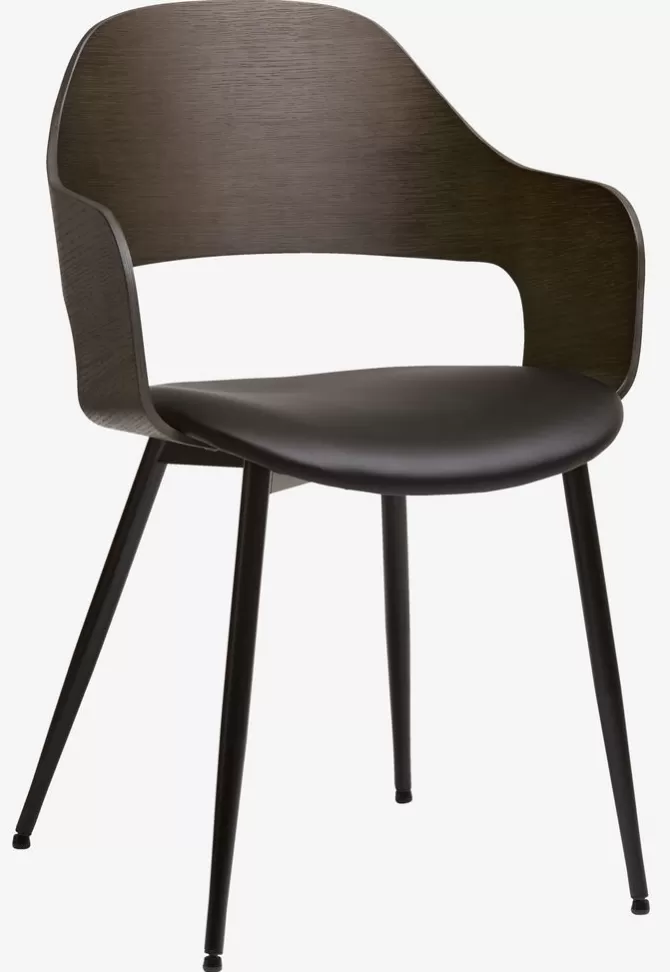 Shop Spisebordsstol mørk eg/sort stof Spisebordsstole