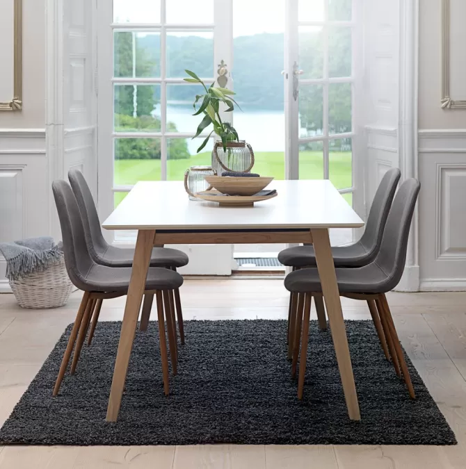 Sale Spisebordsstol t stof/egefarve Spisebordsstole