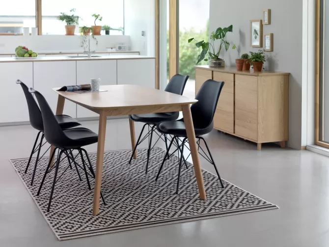Cheap Spisebordsstol sort kunstlæder/sort Spisebordsstole