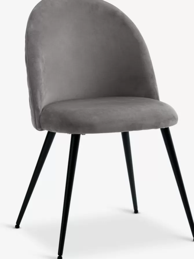 Store Spisebordsstol grå velour/sort Spisebordsstole