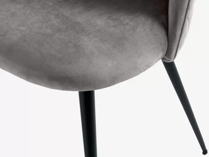 Store Spisebordsstol grå velour/sort Spisebordsstole