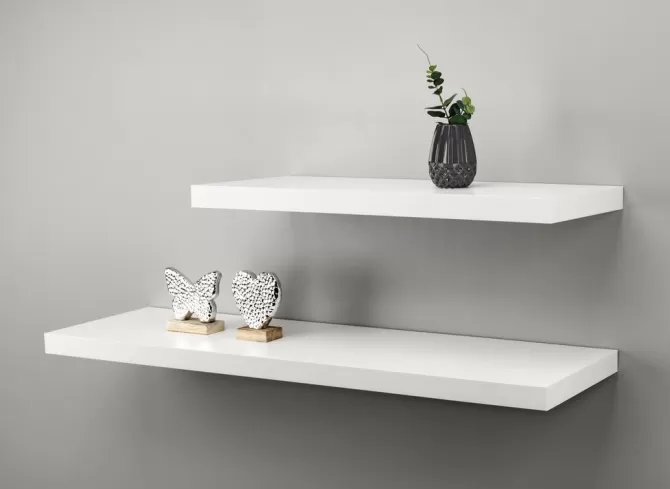 Store Svævehylde 120x24 hvid Hylder | Hylder