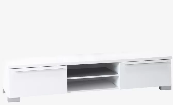Flash Sale TV-bord 2 skuffer 1 hylde hvid højglans Tv-borde