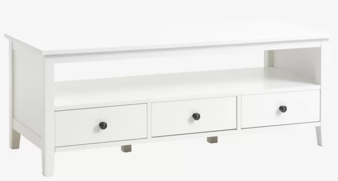 Store TV-bord 3 skuffer hvid Tv-borde