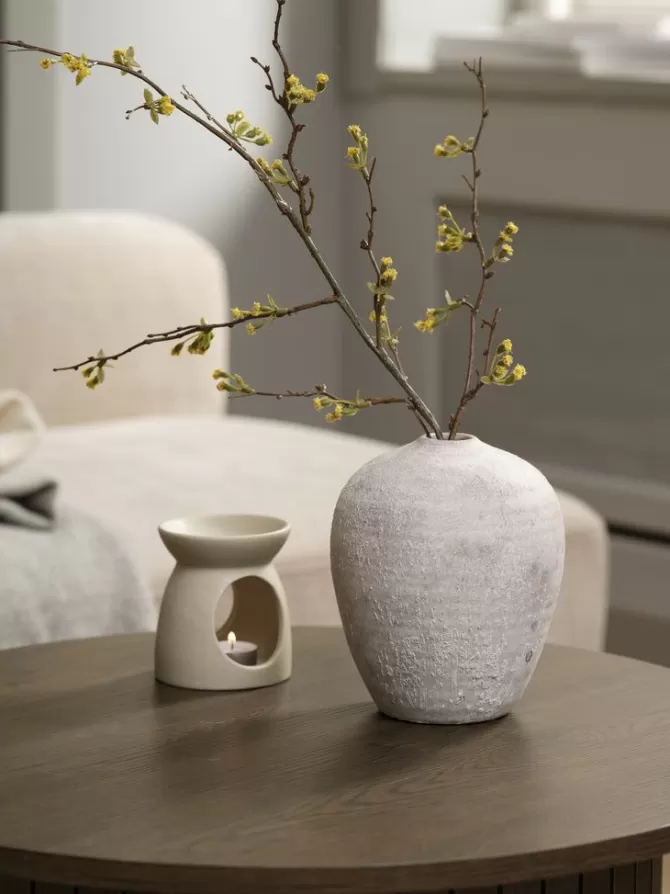 Store Vase Ø17xH21cm hvid/grå Vaser