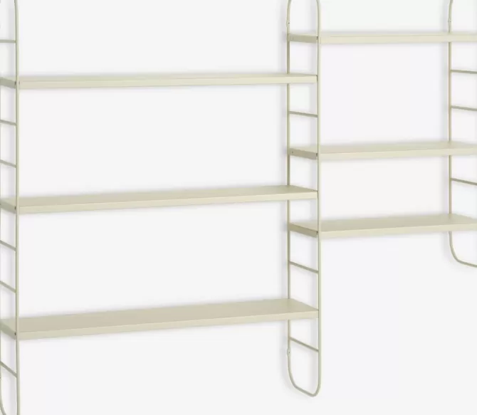 Sale Væghylde 6 justerbare hylder beige Hylder | Hylder