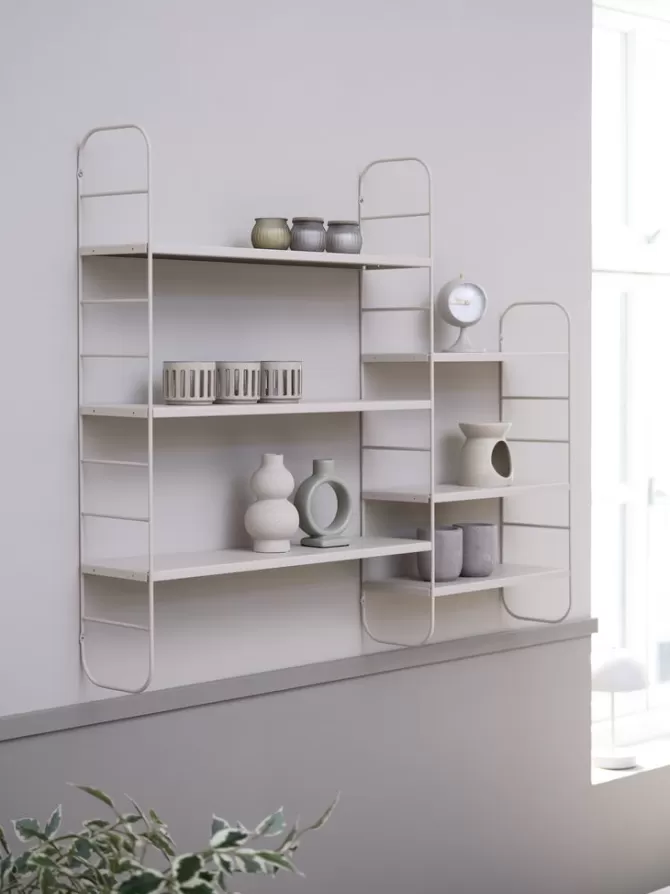 Sale Væghylde 6 justerbare hylder beige Hylder | Hylder